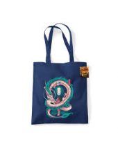 Ilustrata (The Girl And The Dr agon) Navy Tote Bag - Humanitas