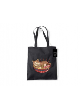 Neko Ramen Bowl Black Tote Bag - Humanitas