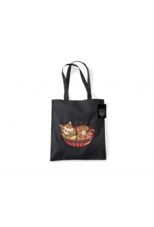 Neko Ramen Bowl Black Tote Bag - Humanitas